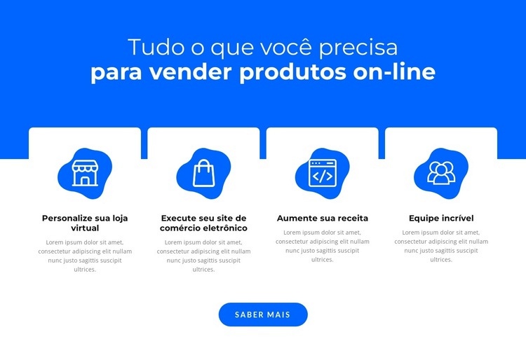 Vender produtos online Modelos de construtor de sites