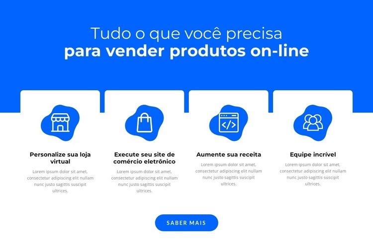 Vender produtos online Maquete do site