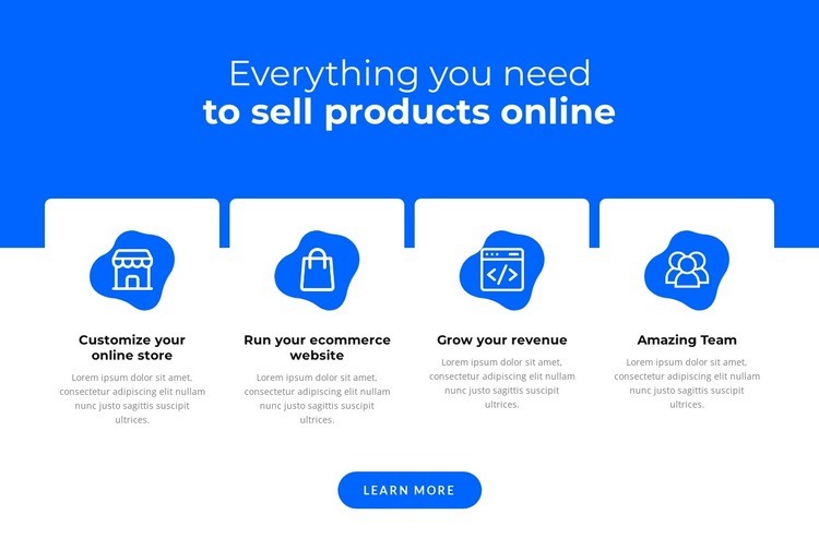 Sälj produkter online Html webbplatsbyggare