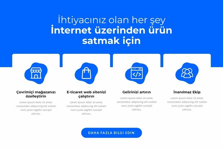 Ürünleri çevrimiçi sat Bir Sayfa Şablonu