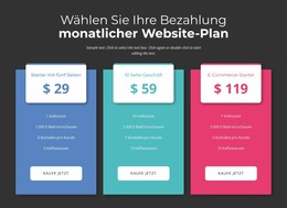 Wählen Sie Ihren Tarif Mit Monatlicher Zahlung Builder Joomla