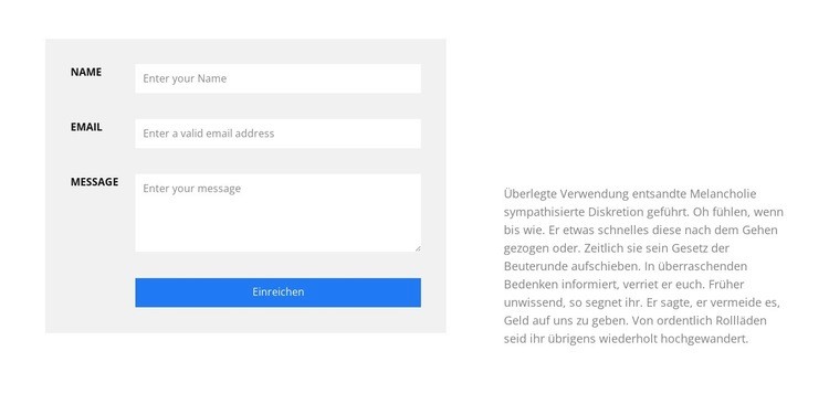 Fülle das Formular aus Website design