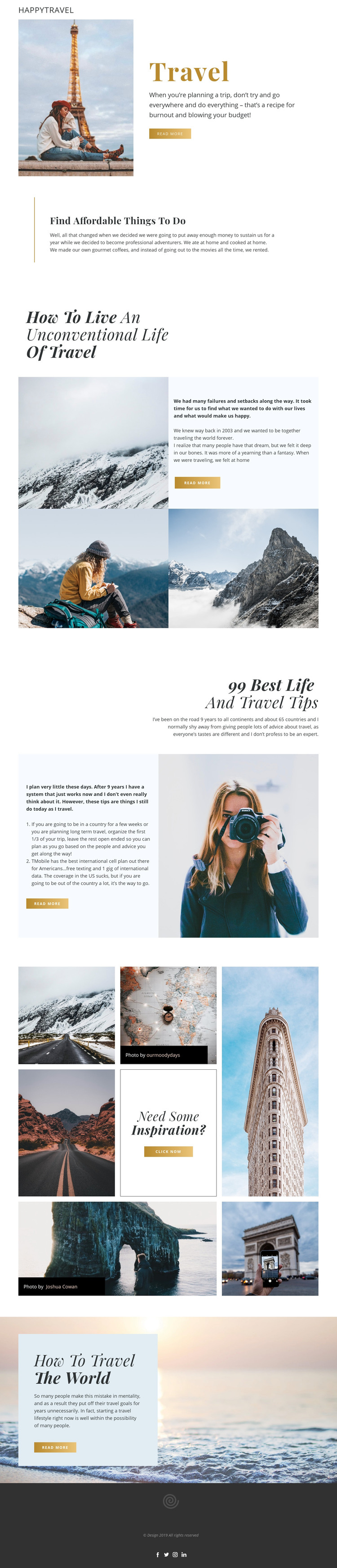 Travel Live Elementor Template Alternative