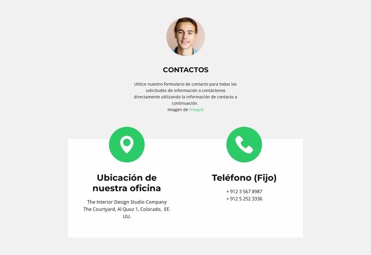 Guarda tus contactos Plantillas de creación de sitios web