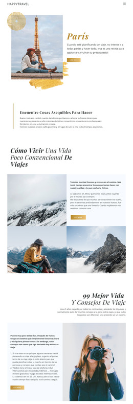 Viajar En Vivo: Plantilla De Página Web HTML