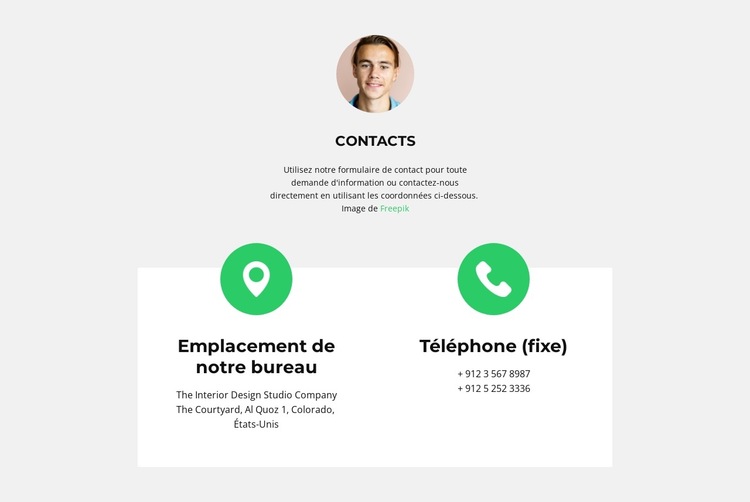 Enregistrez vos contacts Modèle de site Web