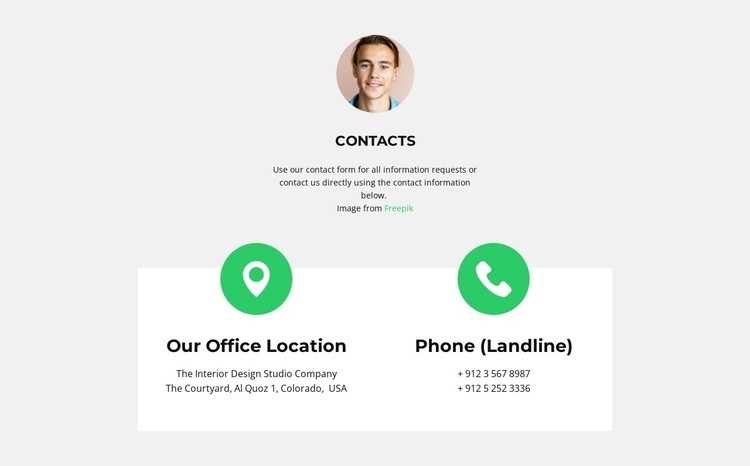 Save your contacts Homepage Design