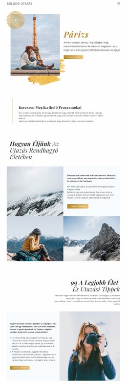 Utazás Élőben - Modern Webhelytervezés