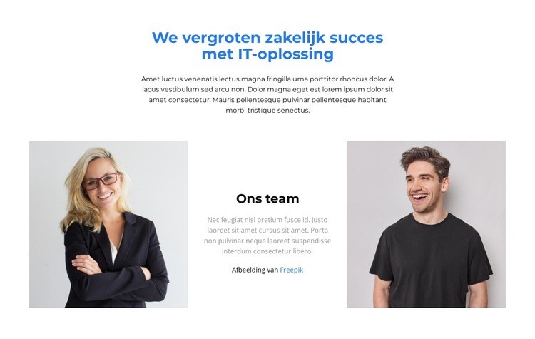 Team van jonge professionals Bestemmingspagina