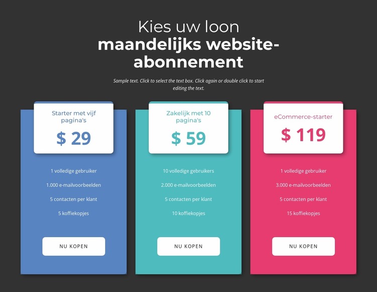 Kies je maandabonnement Joomla-sjabloon