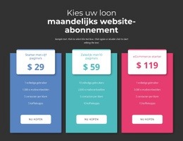 Kies Je Maandabonnement - Prachtig Websiteontwerp