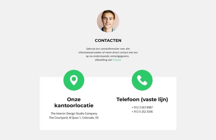 Bewaar je contacten Website ontwerp