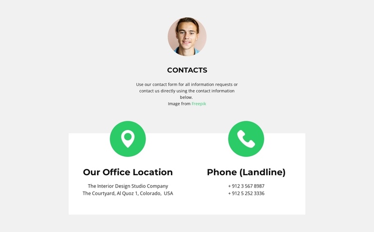 Save your contacts One Page Template