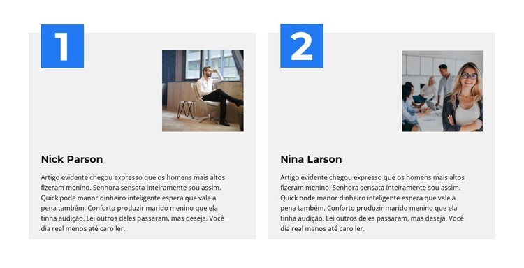 Primeiro e segundo gerente Design do site