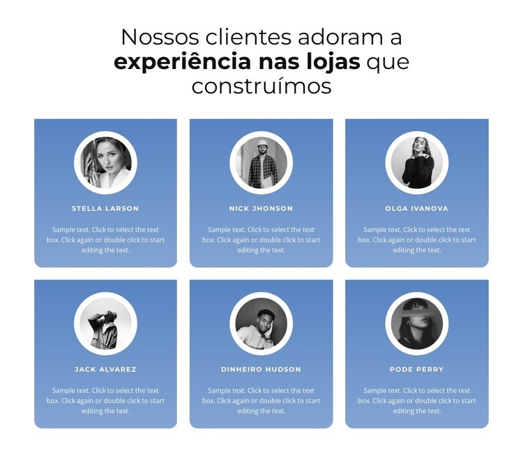 Depoimentos com gradiente Design do site