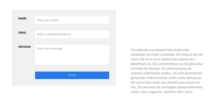 Preencher o formulário Modelo de site