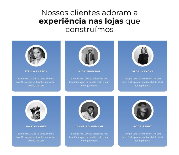 Depoimentos com gradiente Modelo de site