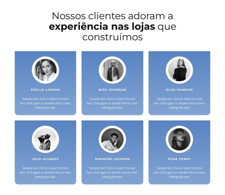 Depoimentos com gradiente Tema WordPress