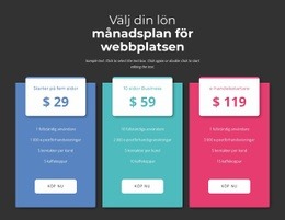 Välj Din Månatliga Löneplan - HTML-Sidmall