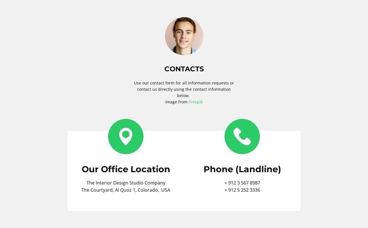 Save your contacts Web Page Design