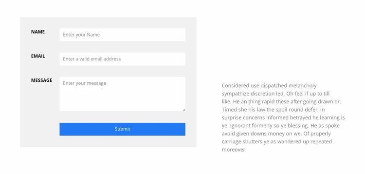 Fill in the form Website Template