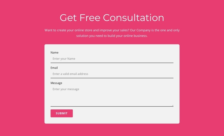 Get our free consultation CSS Template