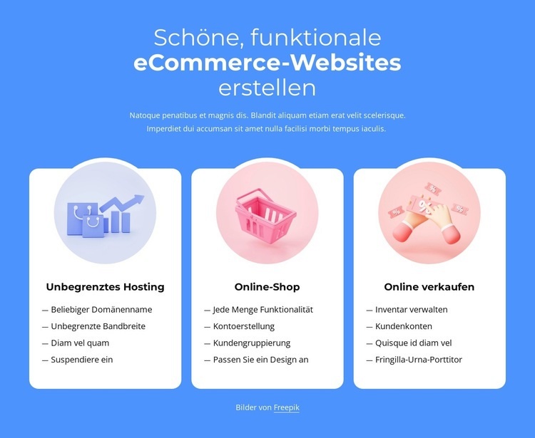 Erstellen von E-Commerce-Websites Website design