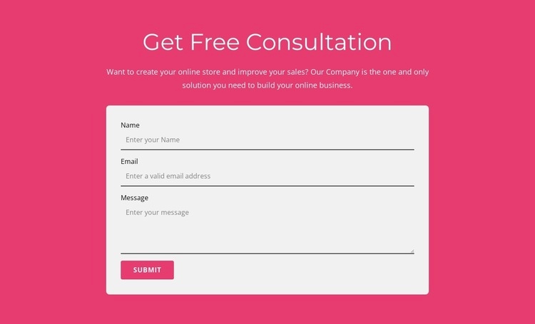 Get our free consultation Elementor Template Alternative