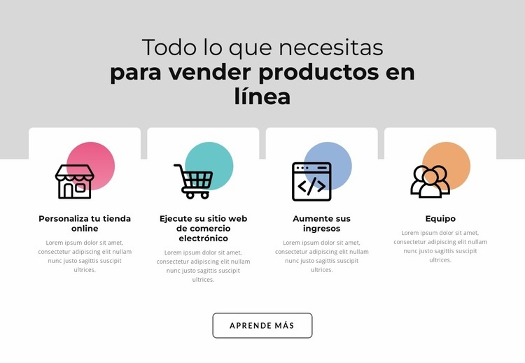 Iconos con formas de colores Diseño de páginas web