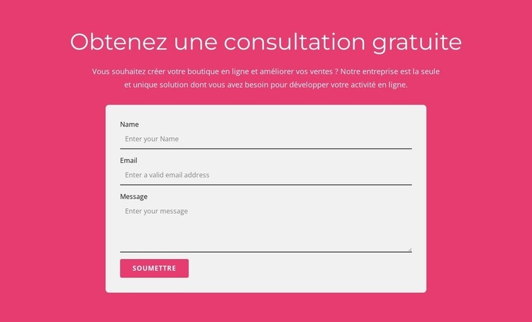 Obtenez notre consultation gratuite Conception de site Web