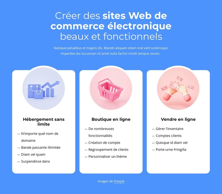 Création de sites e-commerce Modèle HTML