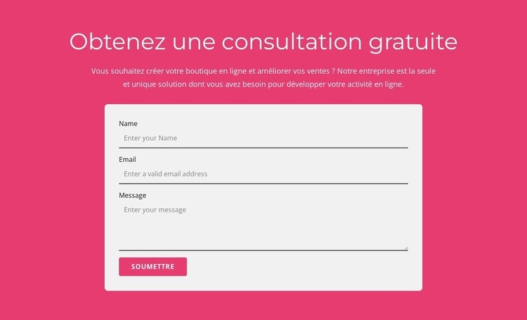 Obtenez notre consultation gratuite Page de destination