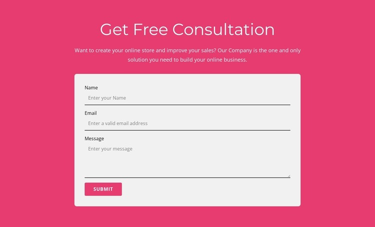 Get our free consultation HTML Template