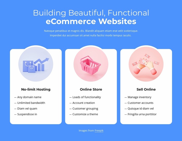 Building ecommerce websites Html Website Builder