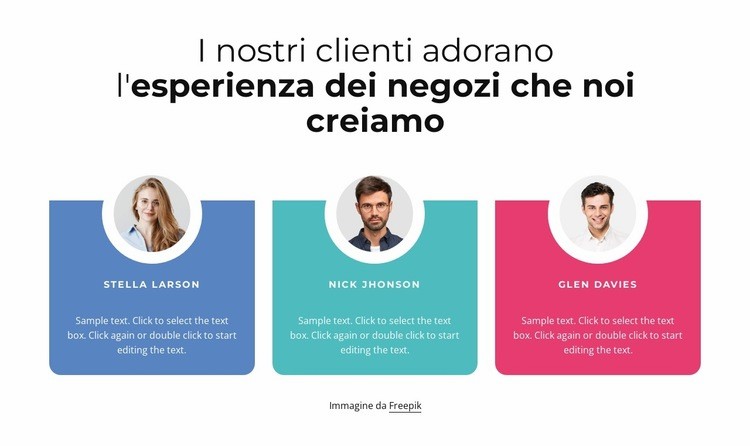 Amiamo i nostri clienti Costruttore di siti web HTML