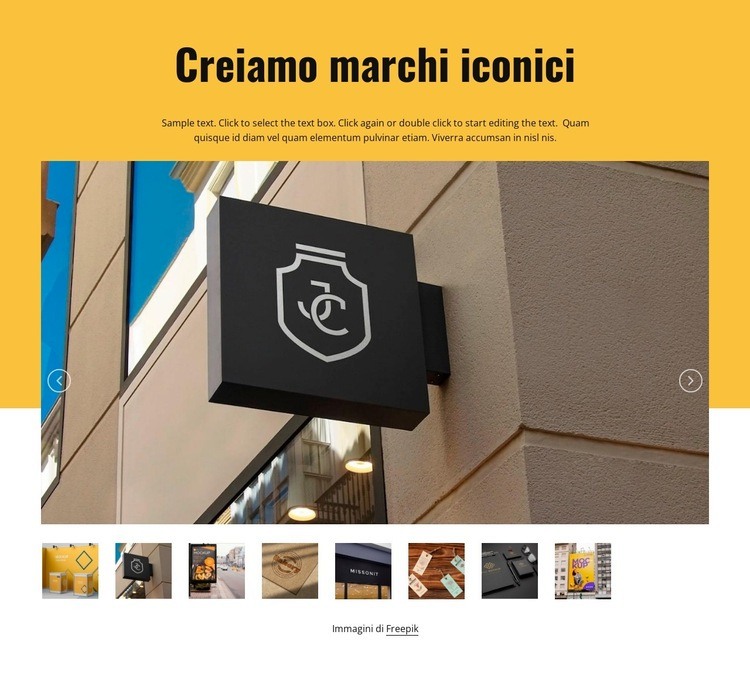 Creare un'identità di marca iconica Costruttore di siti web HTML