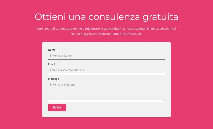 Richiedi la nostra consulenza gratuita Modello Joomla