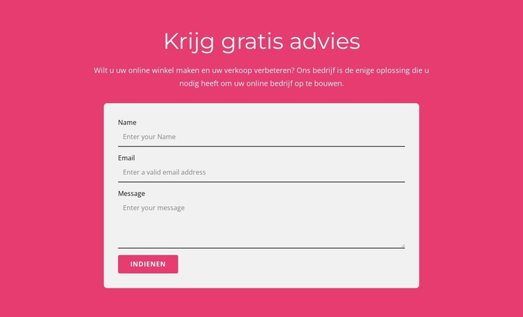 Vraag ons gratis advies aan HTML-sjabloon