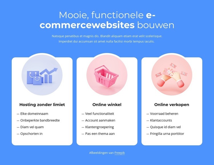 E-commerce websites bouwen Sjabloon voor één pagina