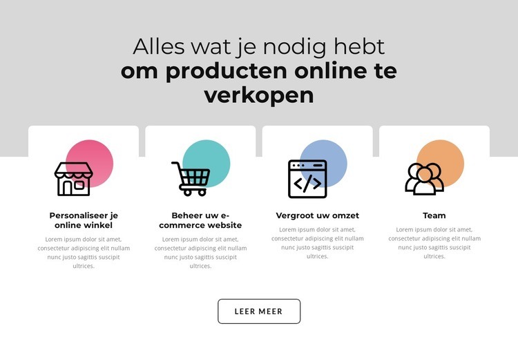 Pictogrammen met gekleurde vormen Website ontwerp