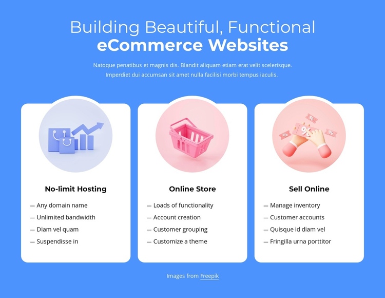 Building ecommerce websites One Page Template