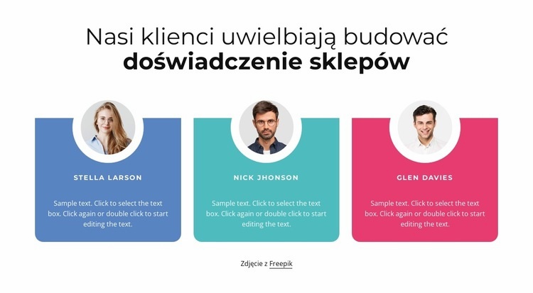 Kochamy naszych klientów Szablon jednej strony