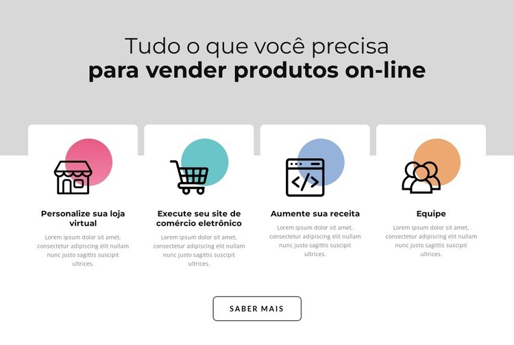 Icones com formas coloridas Design do site