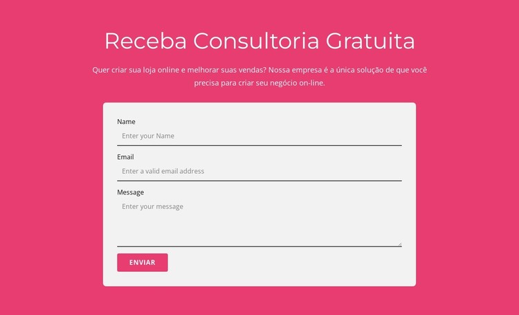 Receba nossa consultoria gratuita Template CSS