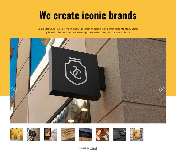 Skapa en ikonisk varumärkesidentitet Html webbplatsbyggare