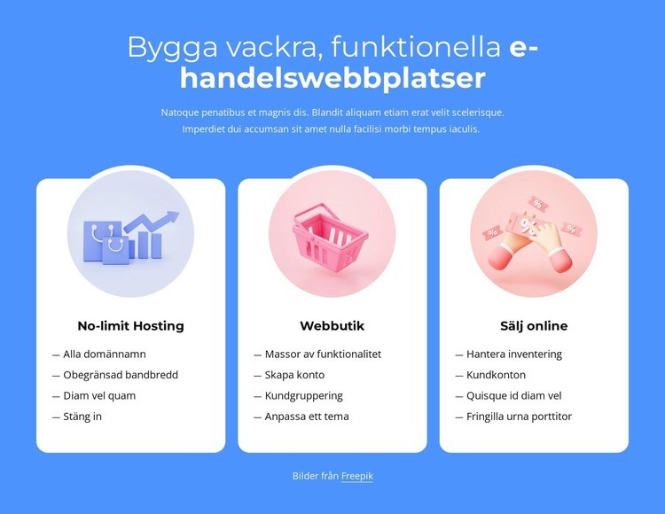 Bygga e-handelswebbplatser Mall