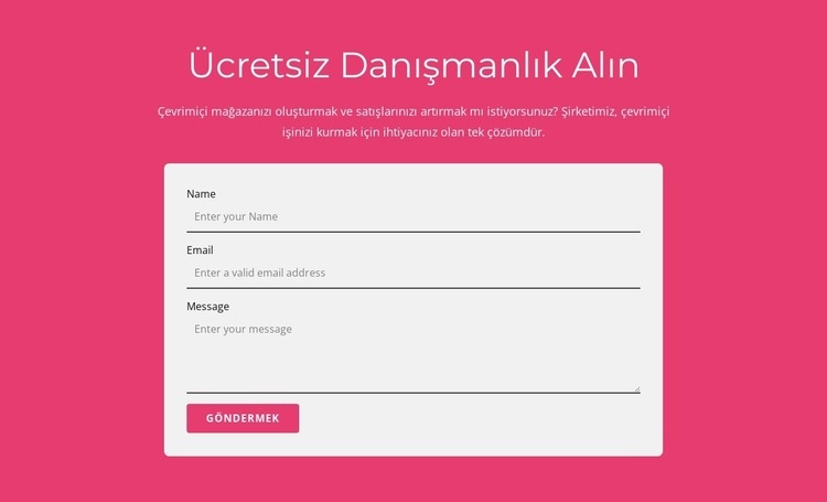 Ücretsiz danışmanlığımızı alın Web Sitesi Mockup'ı