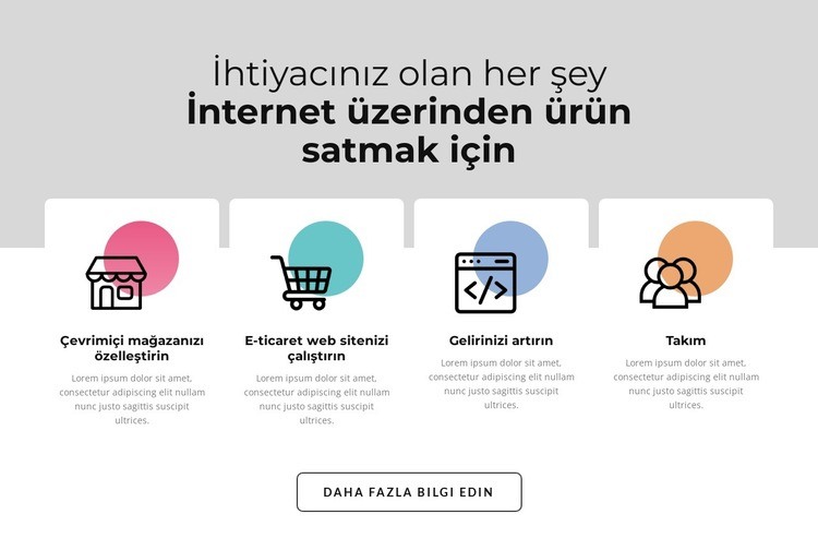 Renkli şekiller içeren simgeler Web sitesi tasarımı