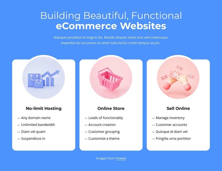 Building ecommerce websites Web Page Design