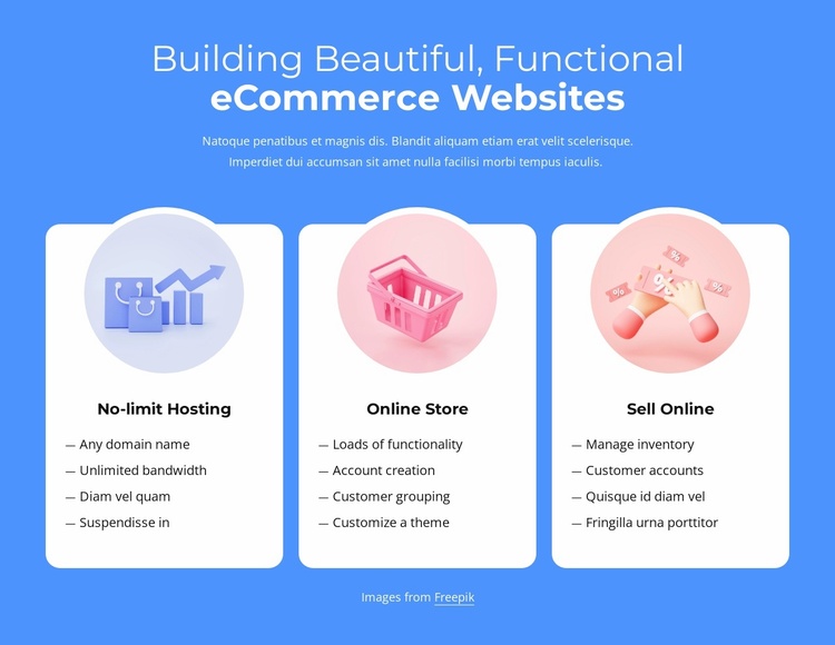 Building ecommerce websites Landing Page
